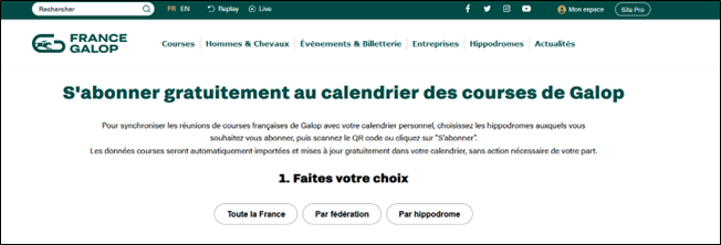 Abonnement Calendrier