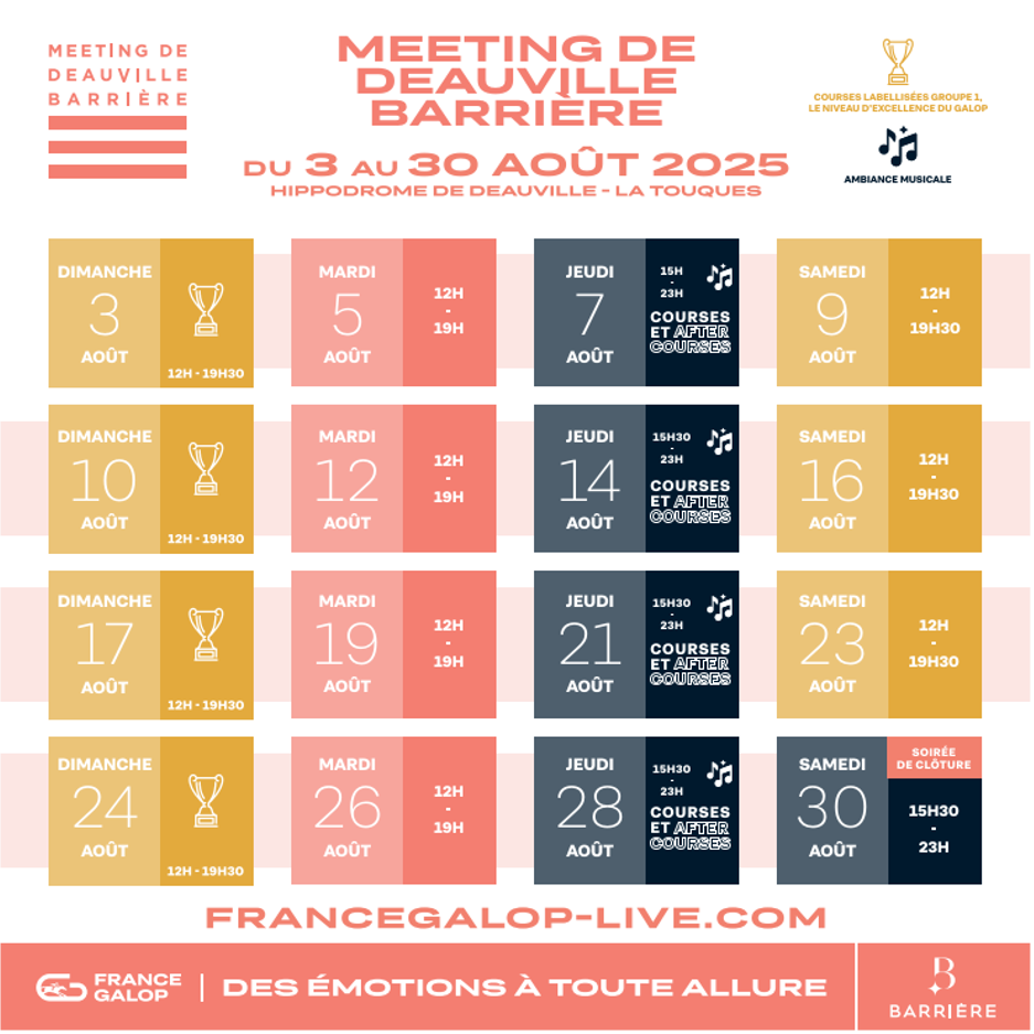 Calendrier meeting Deauville