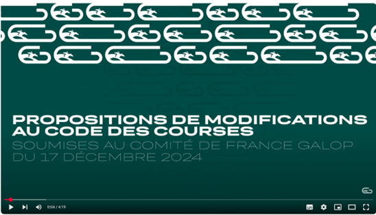 Proposition modifications au code des courses