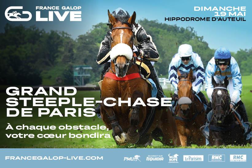 Affiche publicitaire Grand Steeple-Chase de Paris 2024