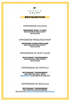 Restauration numéros restauration hippodromes