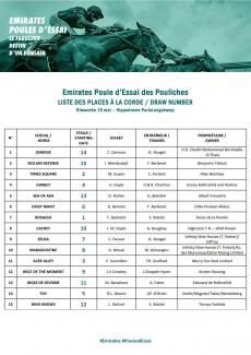 Tableau place à la corde - Emirates Poule d'Essai Pouliches