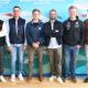 Les entraîneurs de Chantilly Hugo Merienne, Florian Bellemère, Mickael Seror, Noel George et David Cottin, et Marin Le Cour Grandmaison, responsable du site d’entraînement de Chantilly (au centre) 