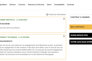 Nouvelles fonctionnalités du site professionnel de France Galop Nouvelles fonctionnalités du site professionnel de France Galop