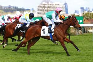 Agave et Olivier Peslier s'imposent à l'arrivée du Prix Pénélope (Gr3) 2022 sur l'hippodrome de Saint-Cloud.