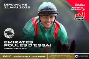 VIsuel publicitaire Emirates Poules d'Essai 2025