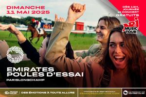 VIsuel publicitaire Emirates Poules d'Essai 2025