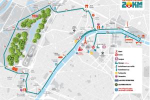 Plan du parcours des « 20KM de Paris 